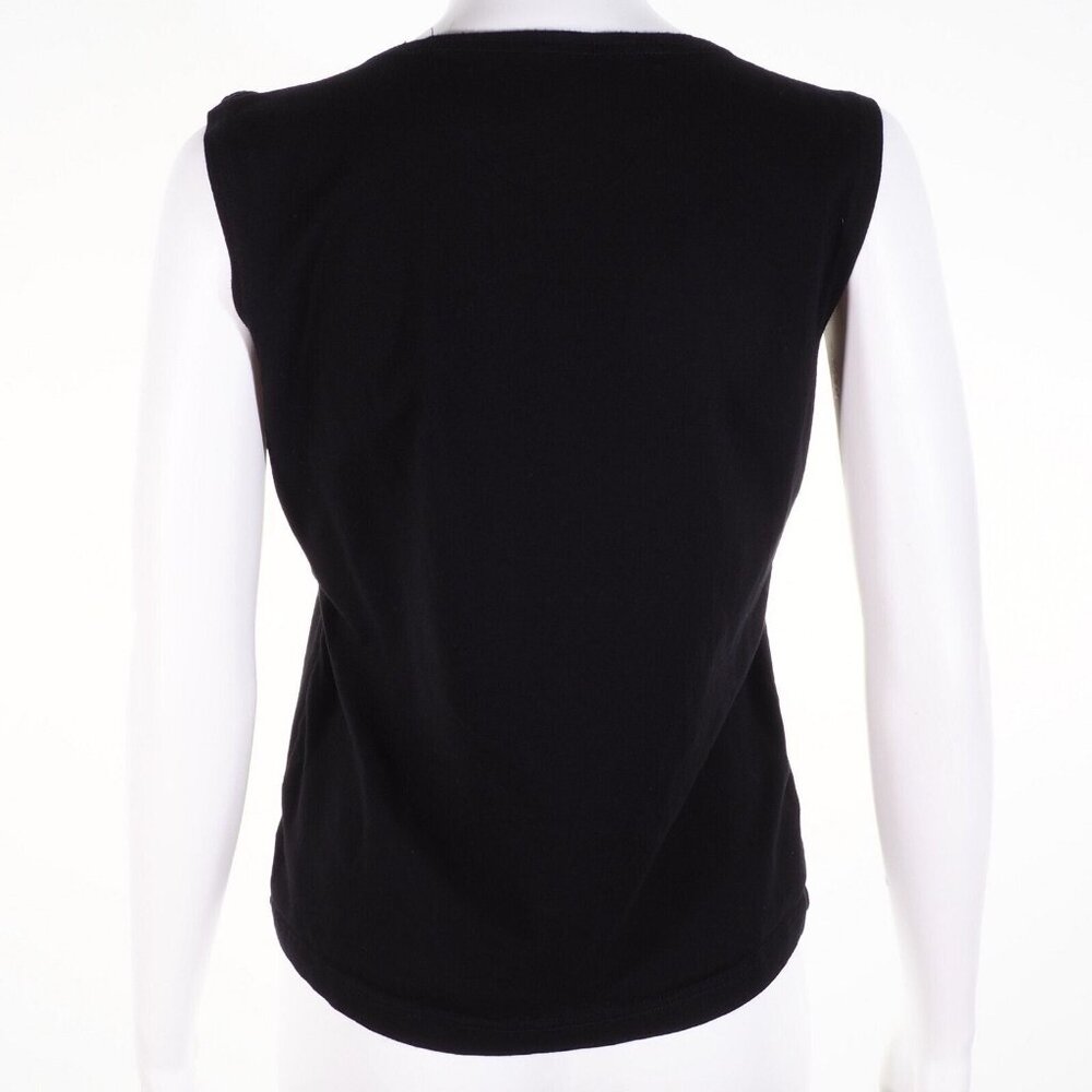 Knit de Knit Top Size Small Sunburst Embellished Studs Silver Black Stretch - Picture 4 of 7